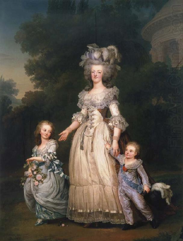 Adolf-Ulrik Wertmuller Queen Mary Antoinette with sina tva baby in Triangle park oil painting picture